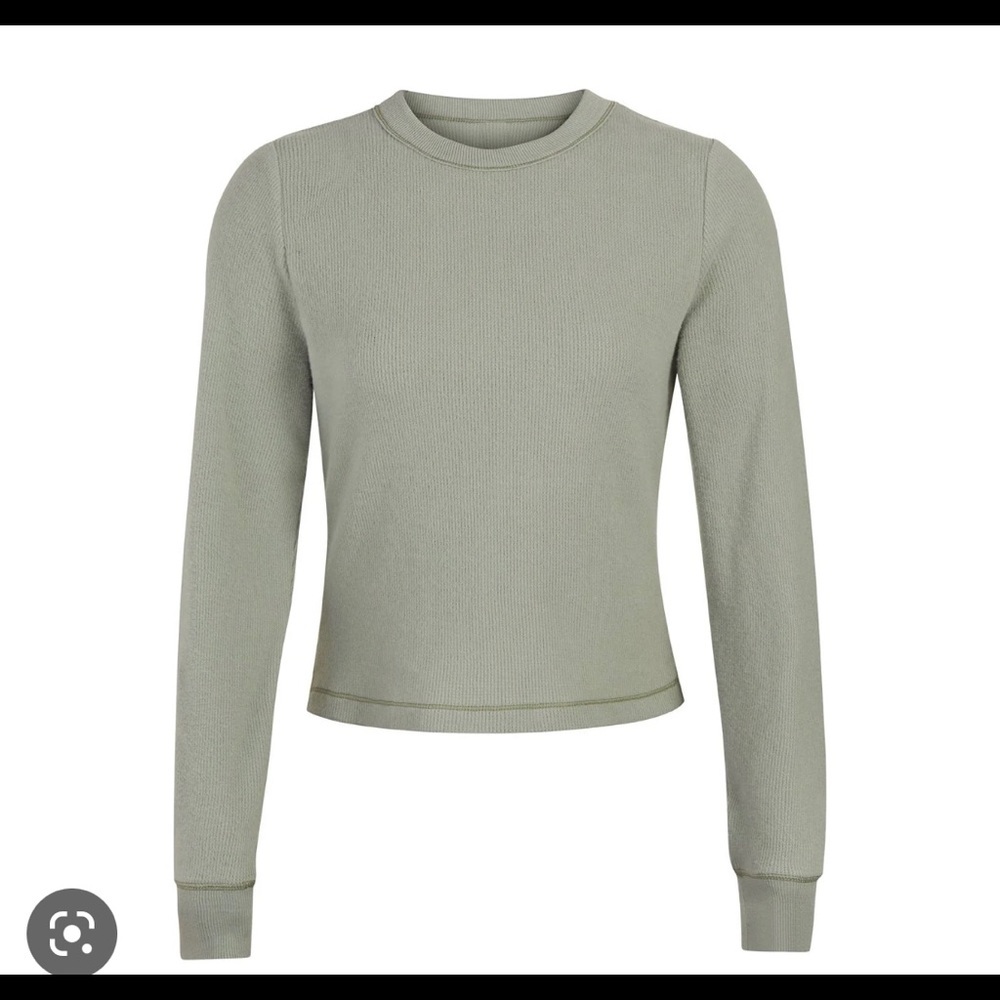 SKIMS waffle knit long sleeve tshirt